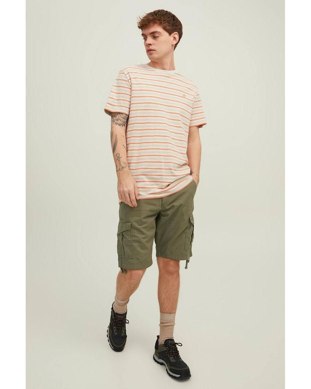 Jack & Jones Green Cargo Shorts Regular Fit Charlie Dave Night for men