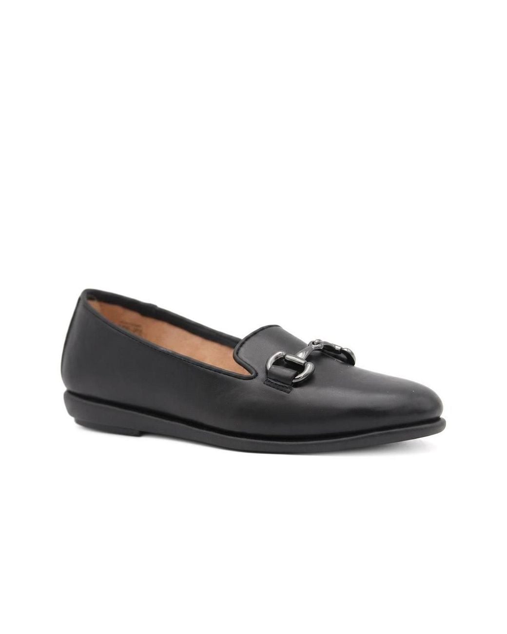 Pavers Black Elegant Wedge Loafers