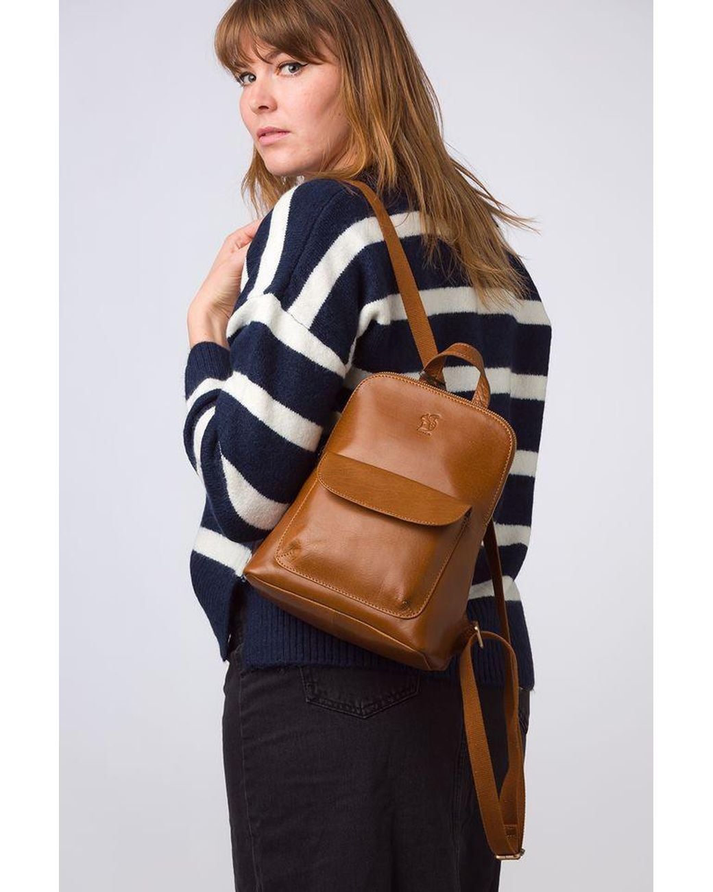 Conkca Blue 'Kerrie' Leather Backpack