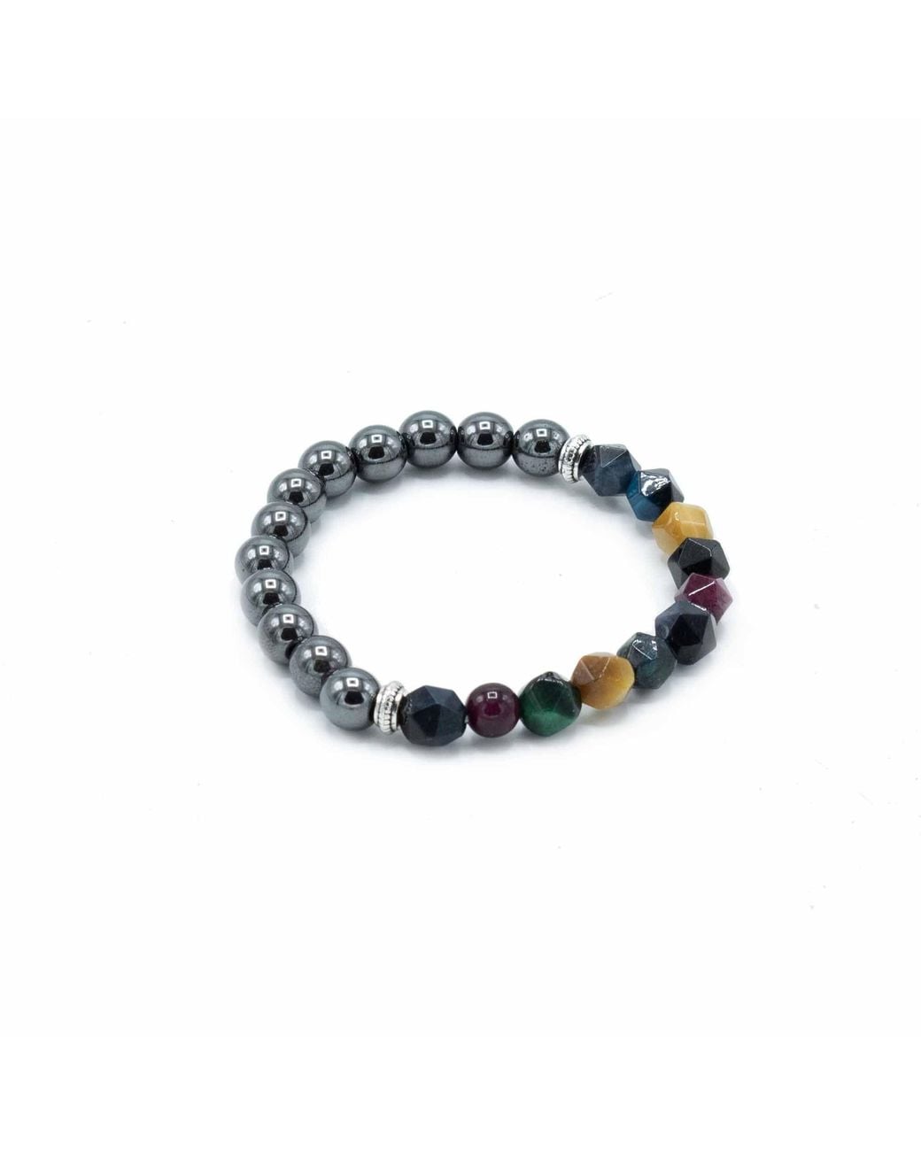 KDMD Metallic Faceted Gemstone Bracelet