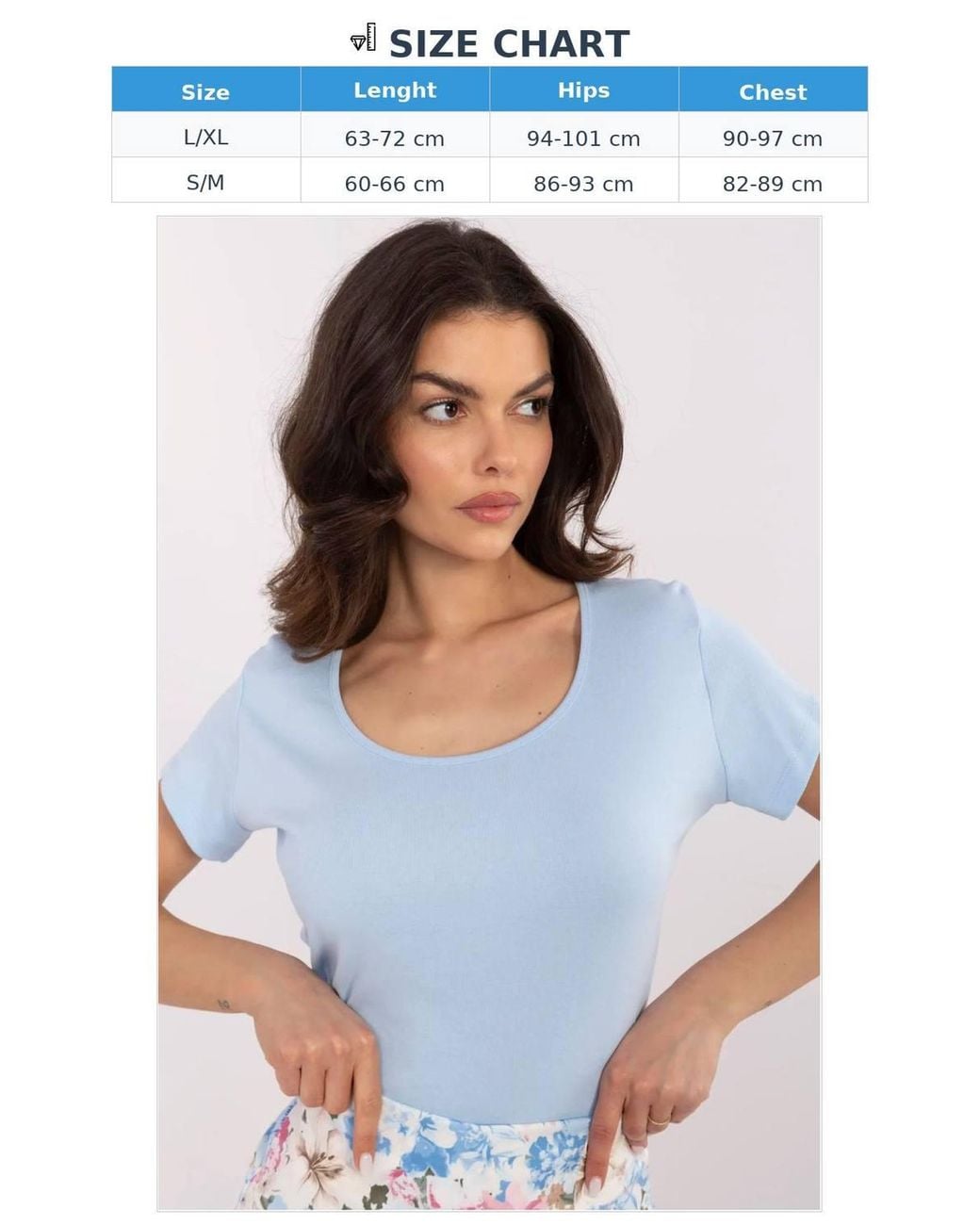 Love Lace Blue Cotton Elastane Casual Round Neck T-Shirt
