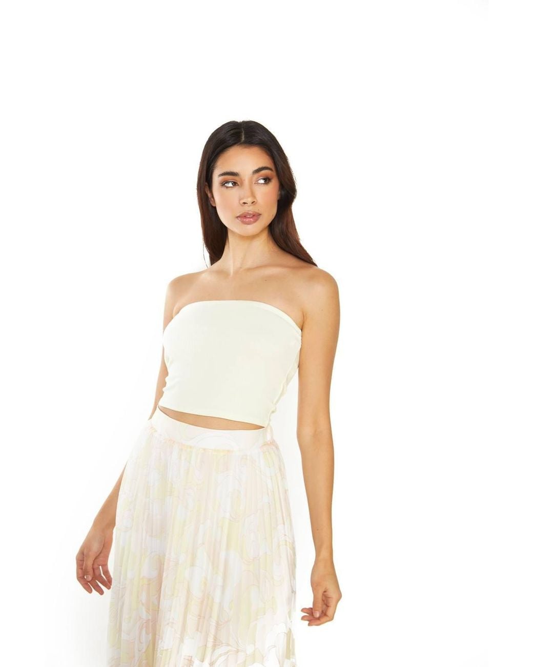 Shnoo White Bandeau Crop-Top