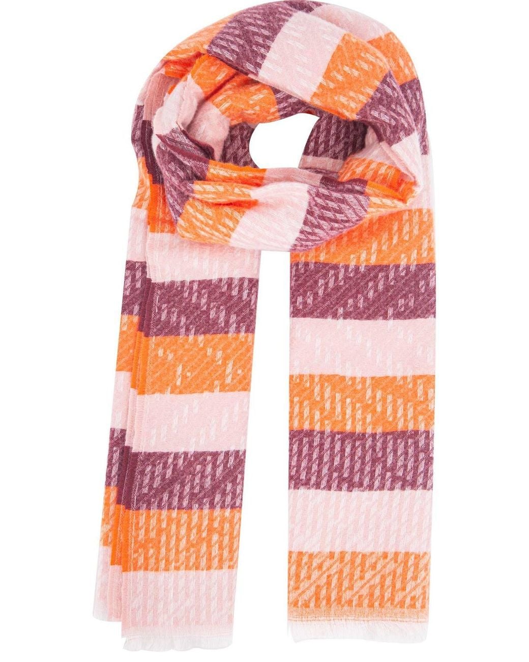 SARTA White Reed Textured Stripe Heavyweight Winter Scarves (2 Pack)