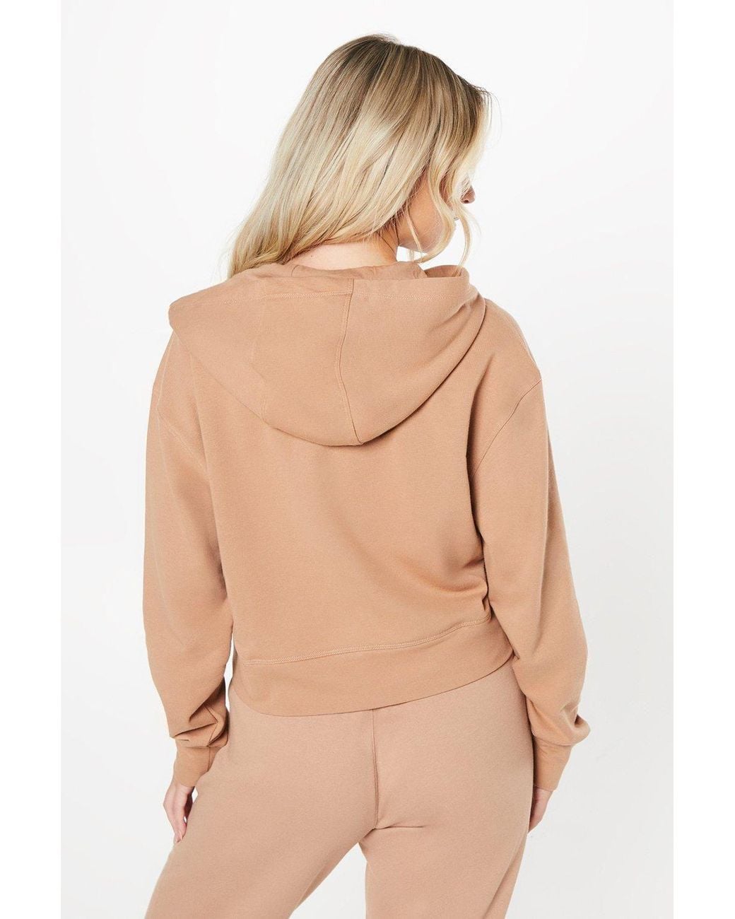DKNY Natural Metallic Bubble Logo Full Zip Hoodie Cotton