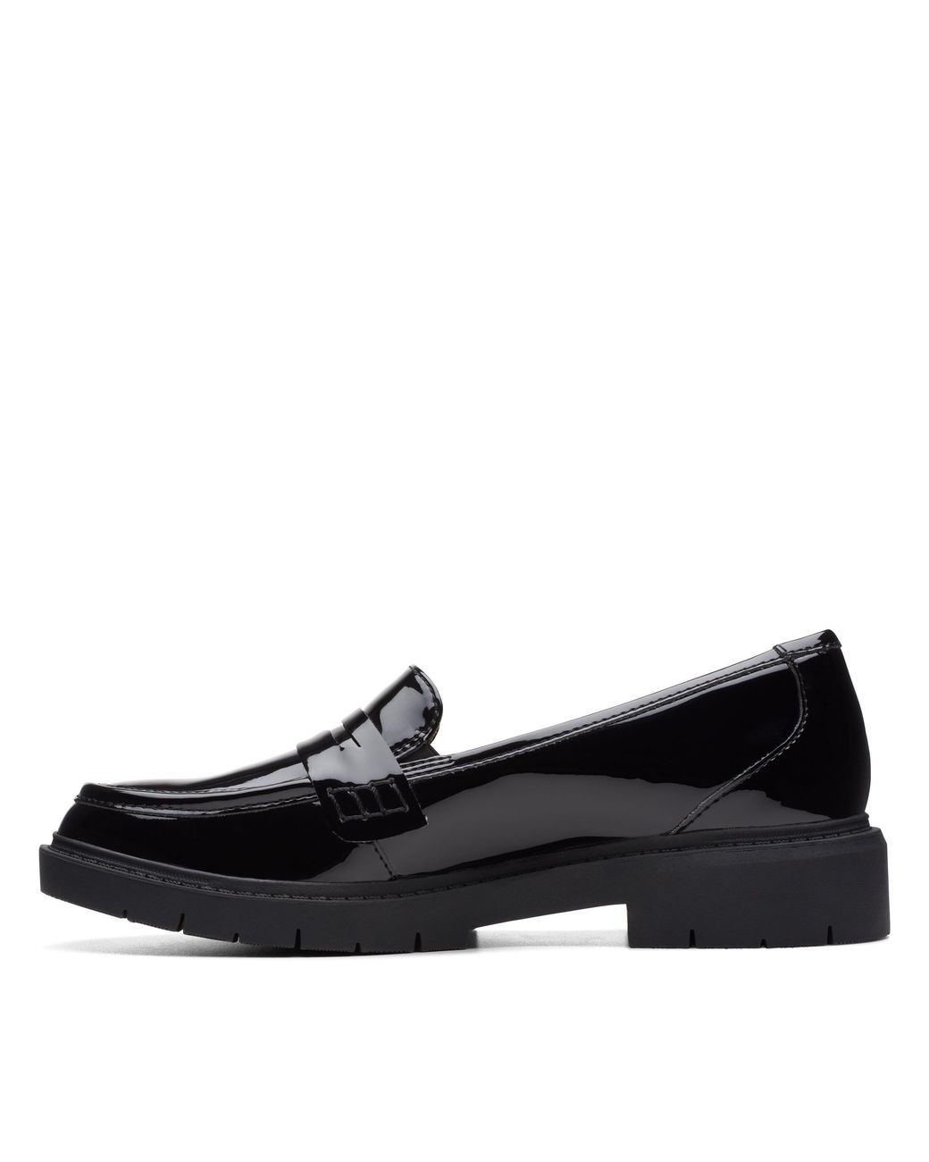 Clarks Black Westlynn Ayla Patent Loafers, Slip Ons