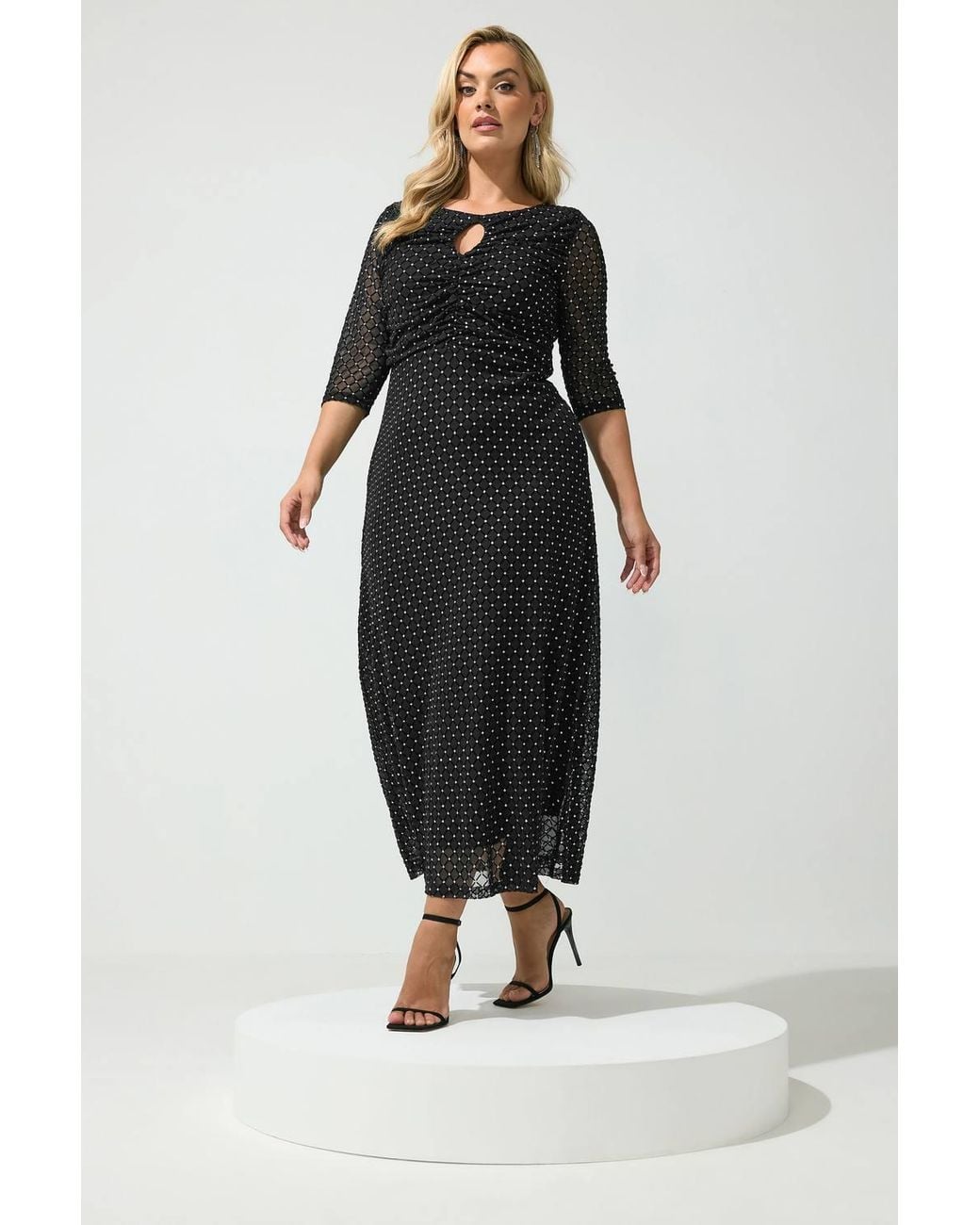 Yours Black Glitter Maxi Dress