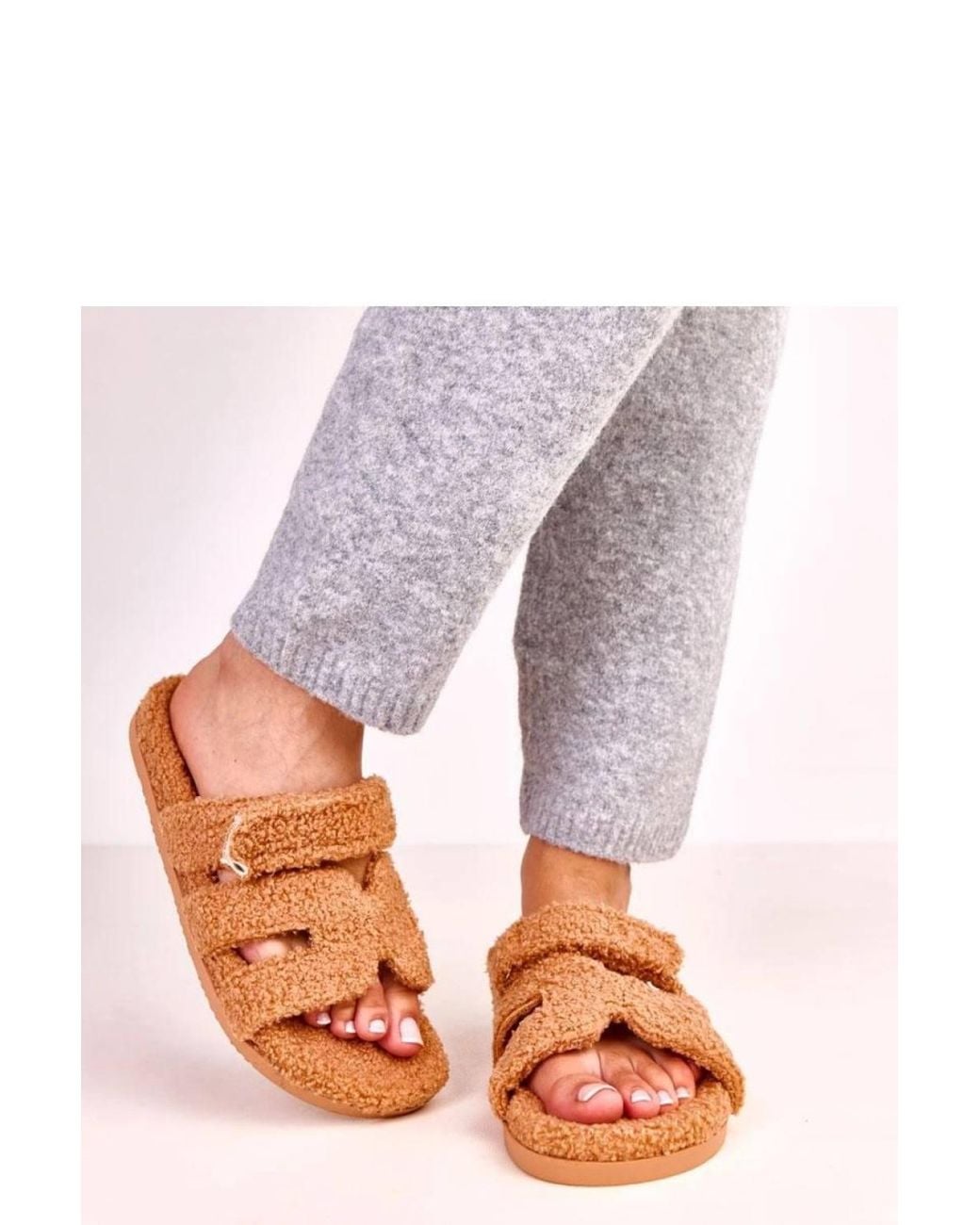 Love Lace Pink Open Front Faux Fur Slippers With Soft Cozy Lining Lightweight