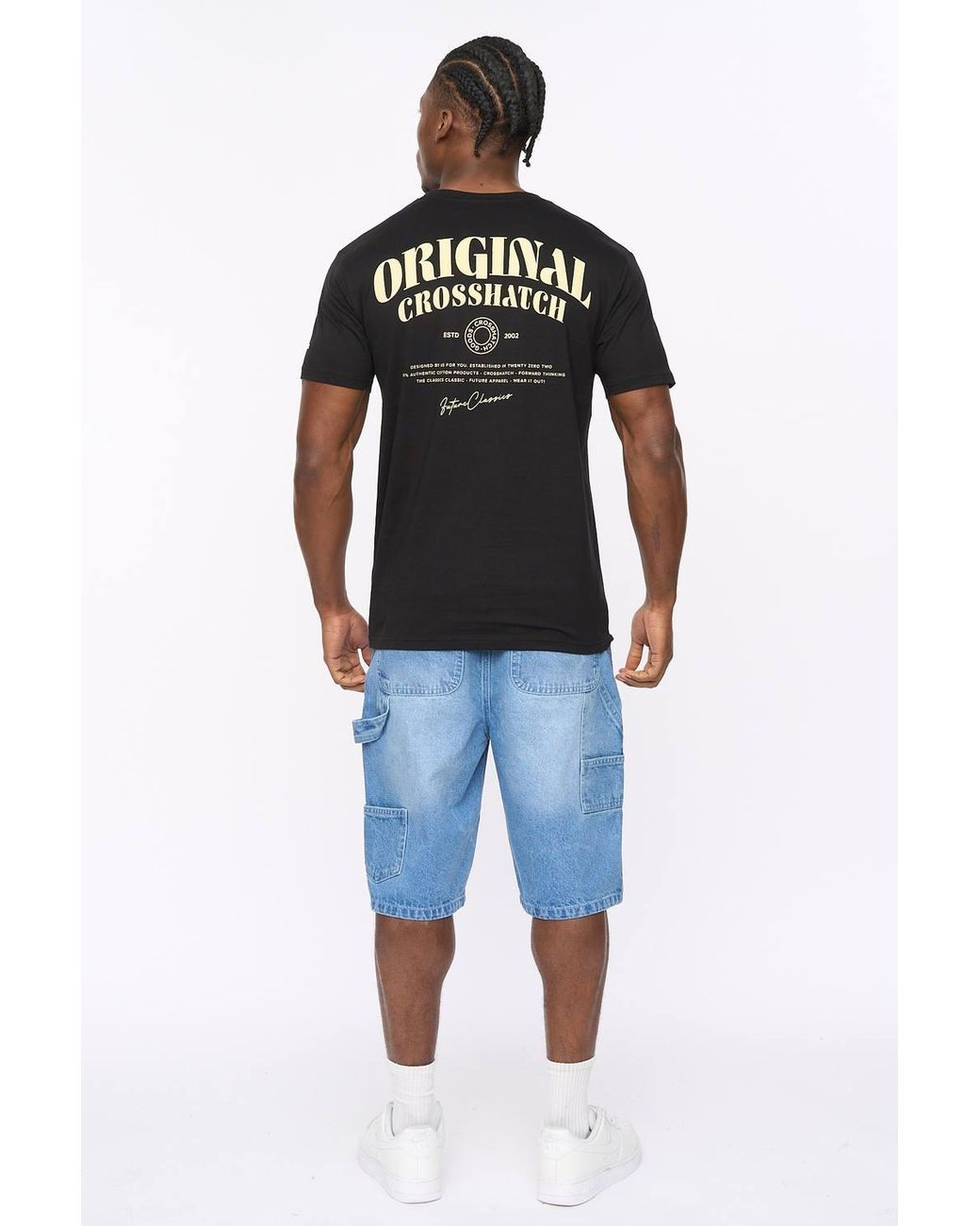 Crosshatch Black Labstock Crew Neck Cotton T-Shirt With Graphic Print for men