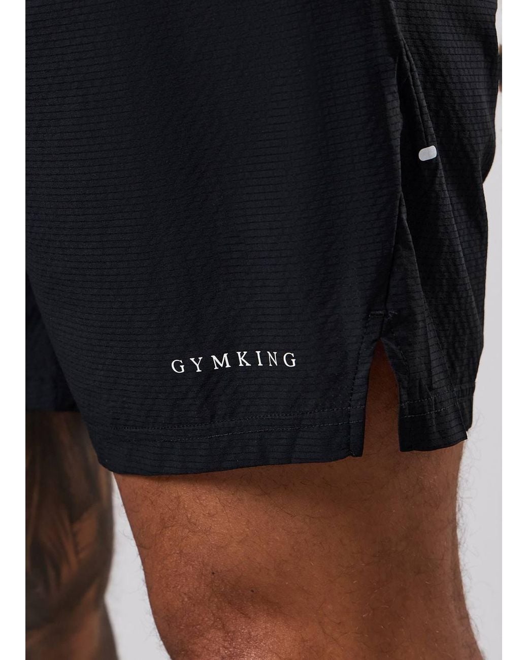 Gym King Black Gym Shorts Energise 5In Woven Slim Fit for men