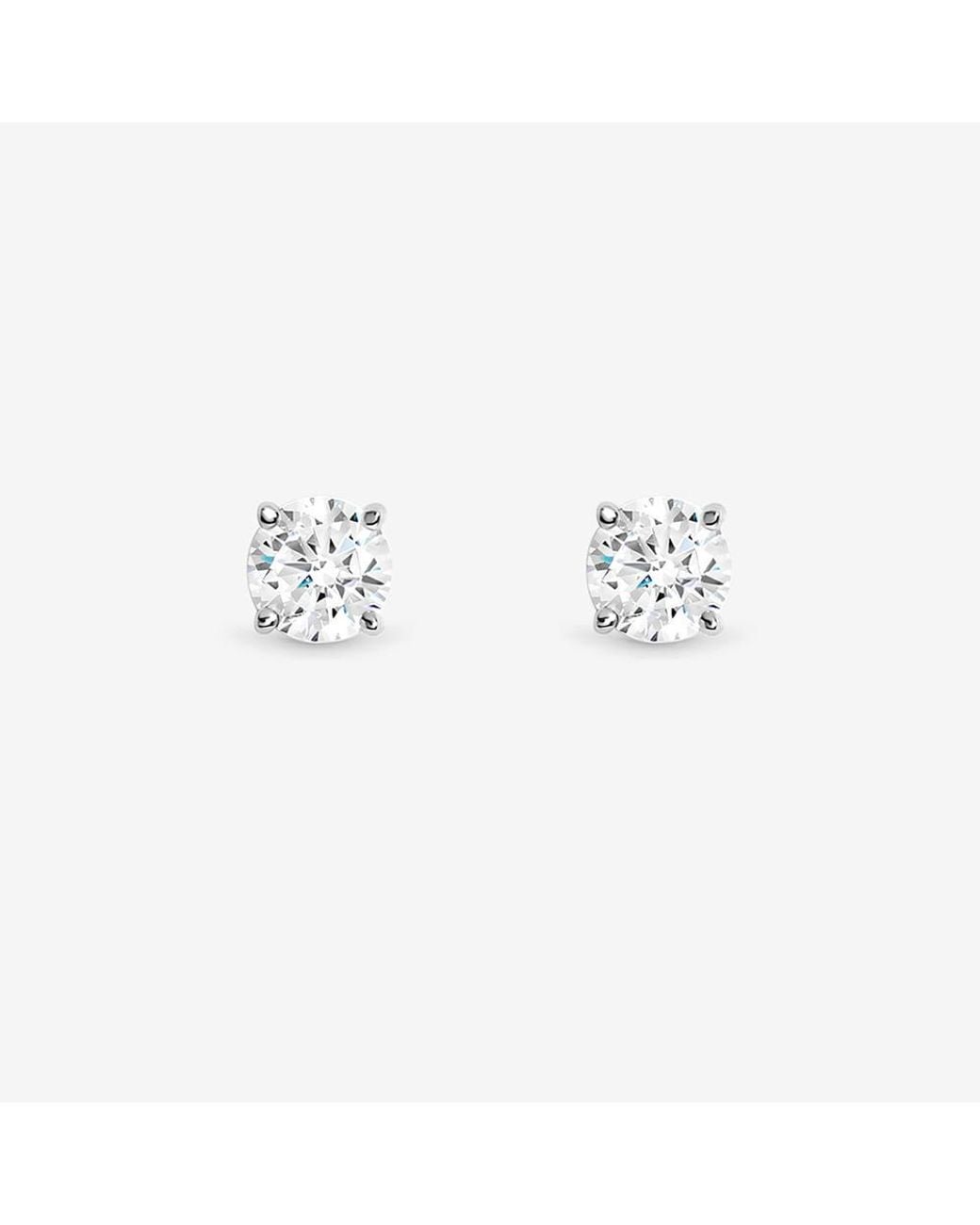 Simply Silver Gray Sterling Plated Solitaire Earrings
