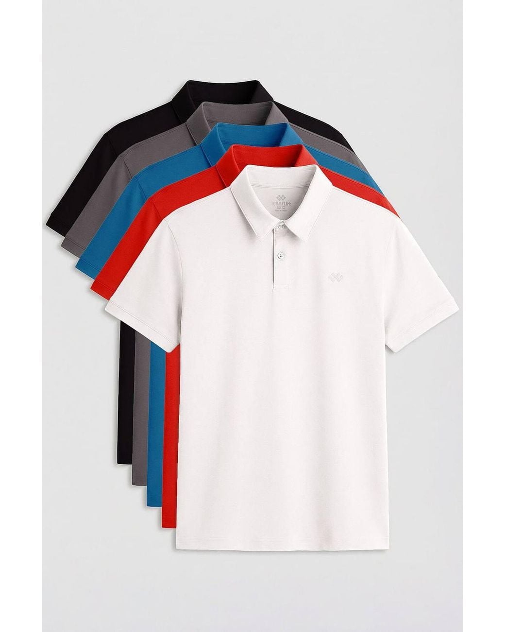 TOMMY LIFE Red Cotton-Blend Polo T-Shirt for men