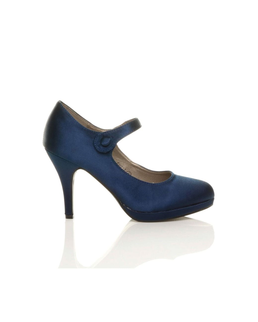 AJVANI Blue High Heel Mary Jane Court Shoes