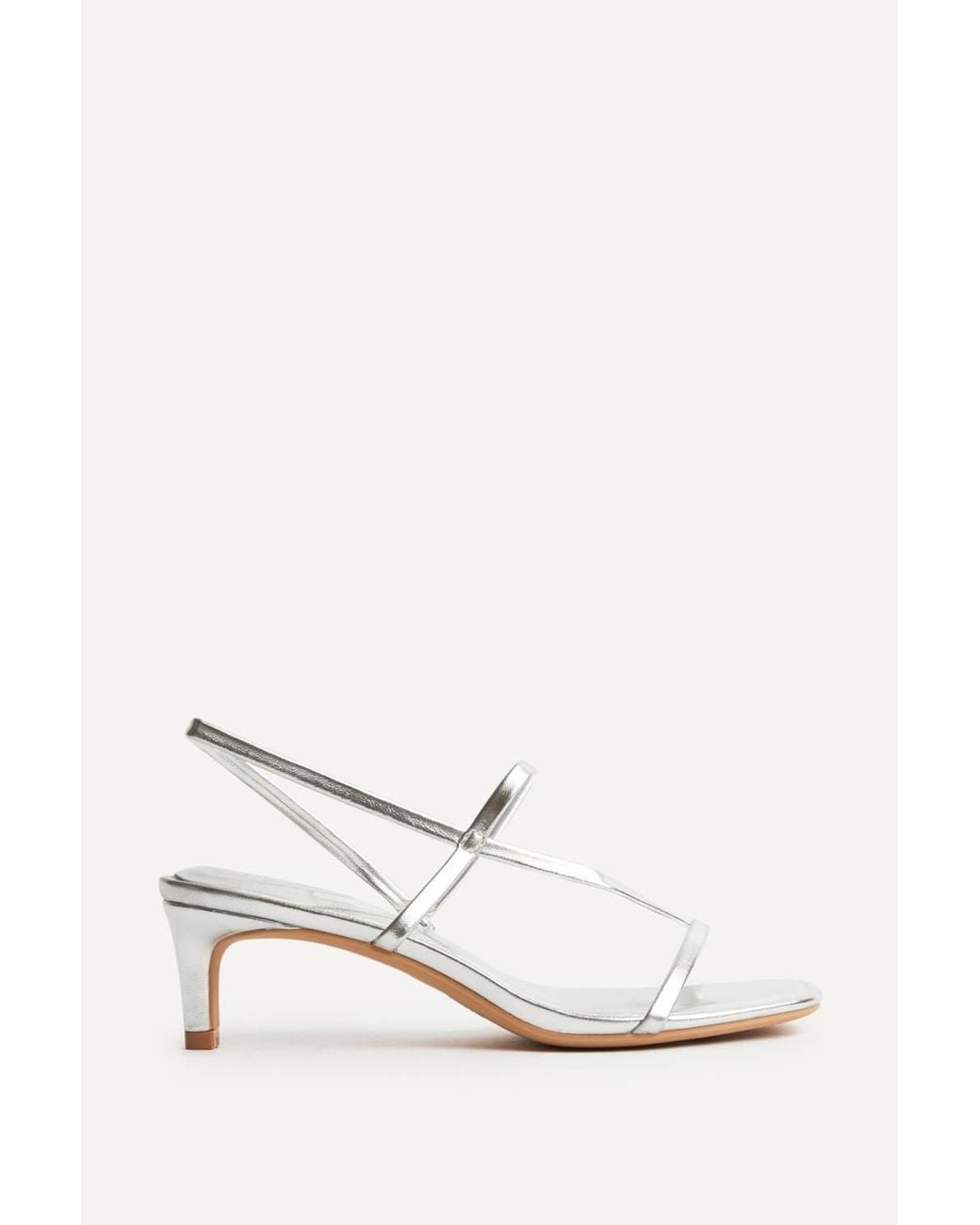 Linzi White Mode Faux Leather Heeled Sandals