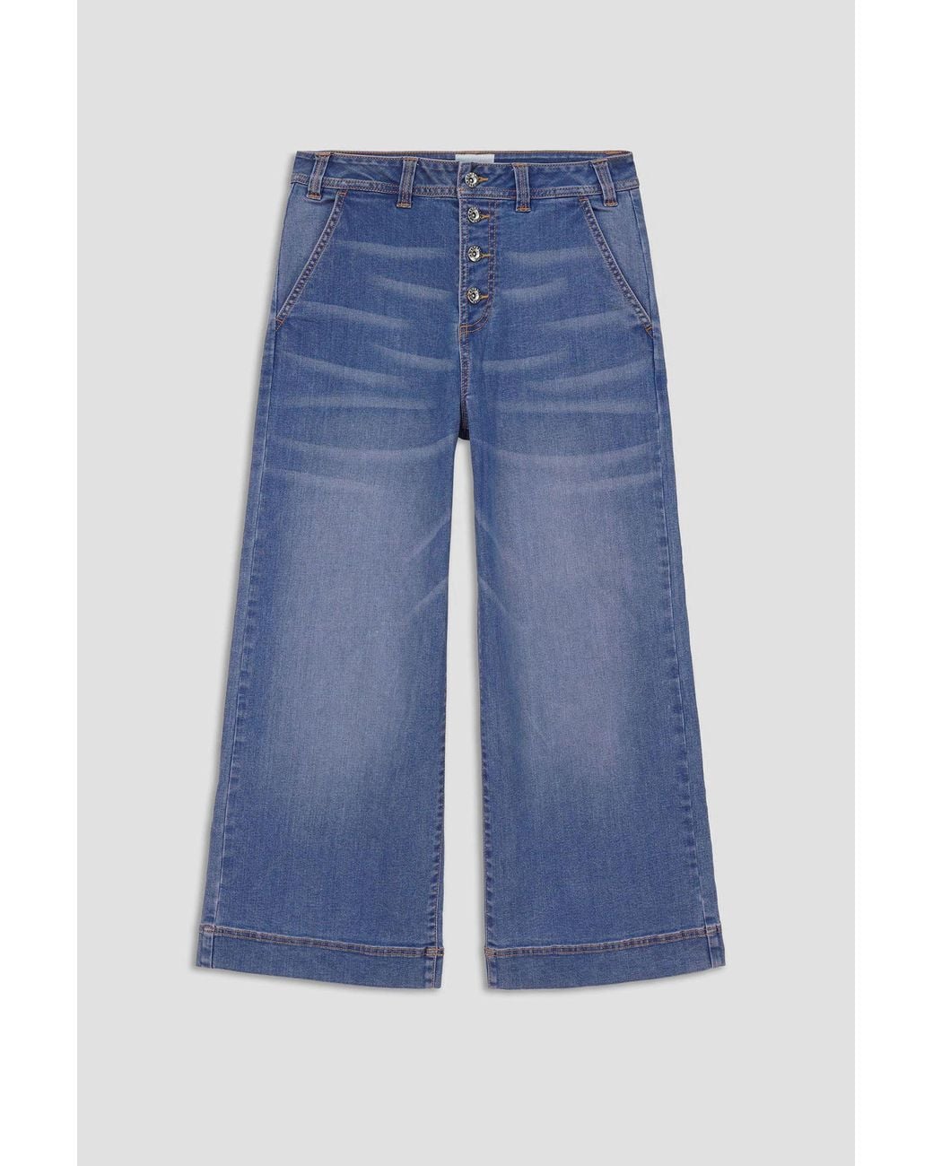 Enorsia Blue Wide Leg Culottes Jeans