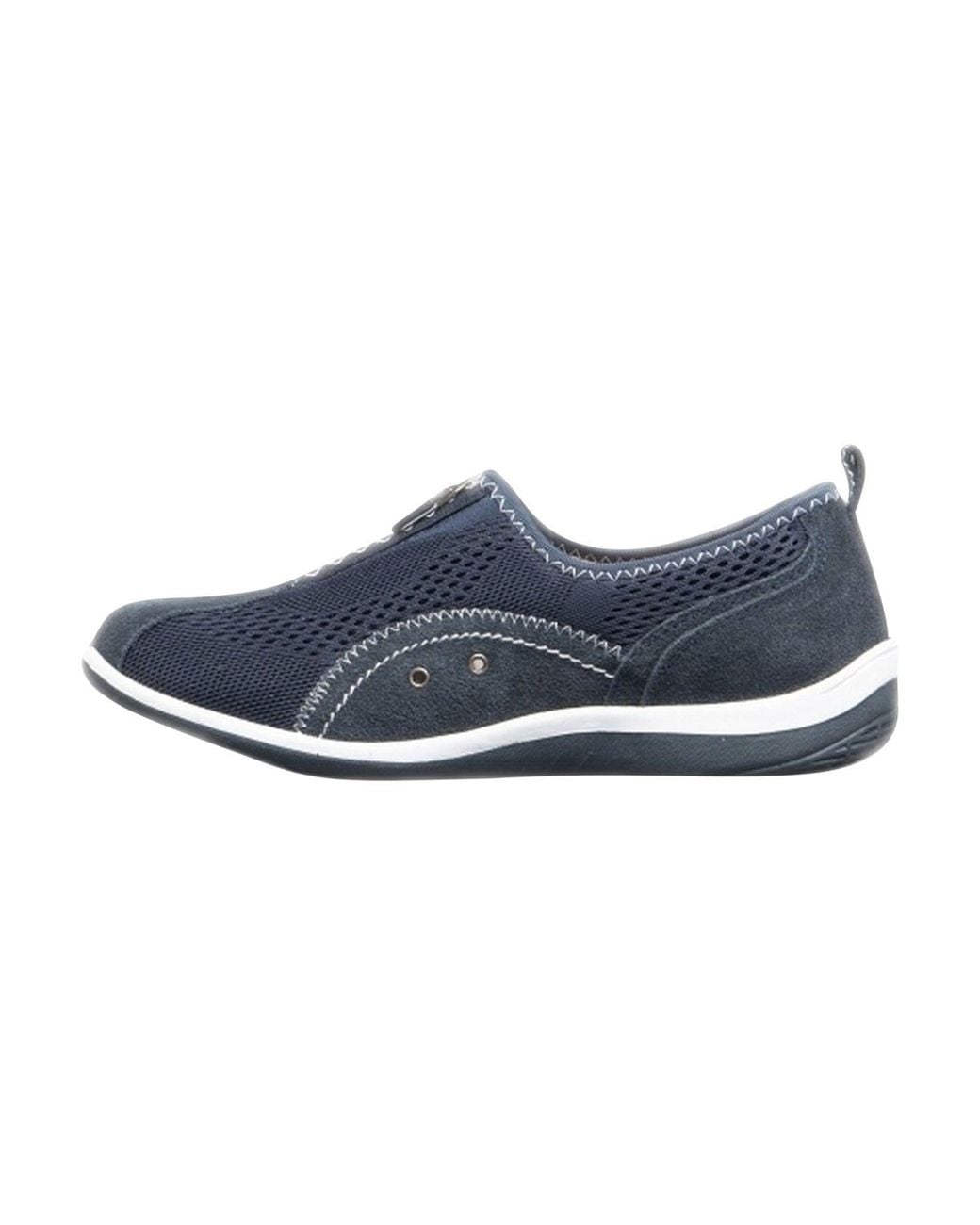 Boulevard Blue Zip Elastic Gusset Leisure Shoes