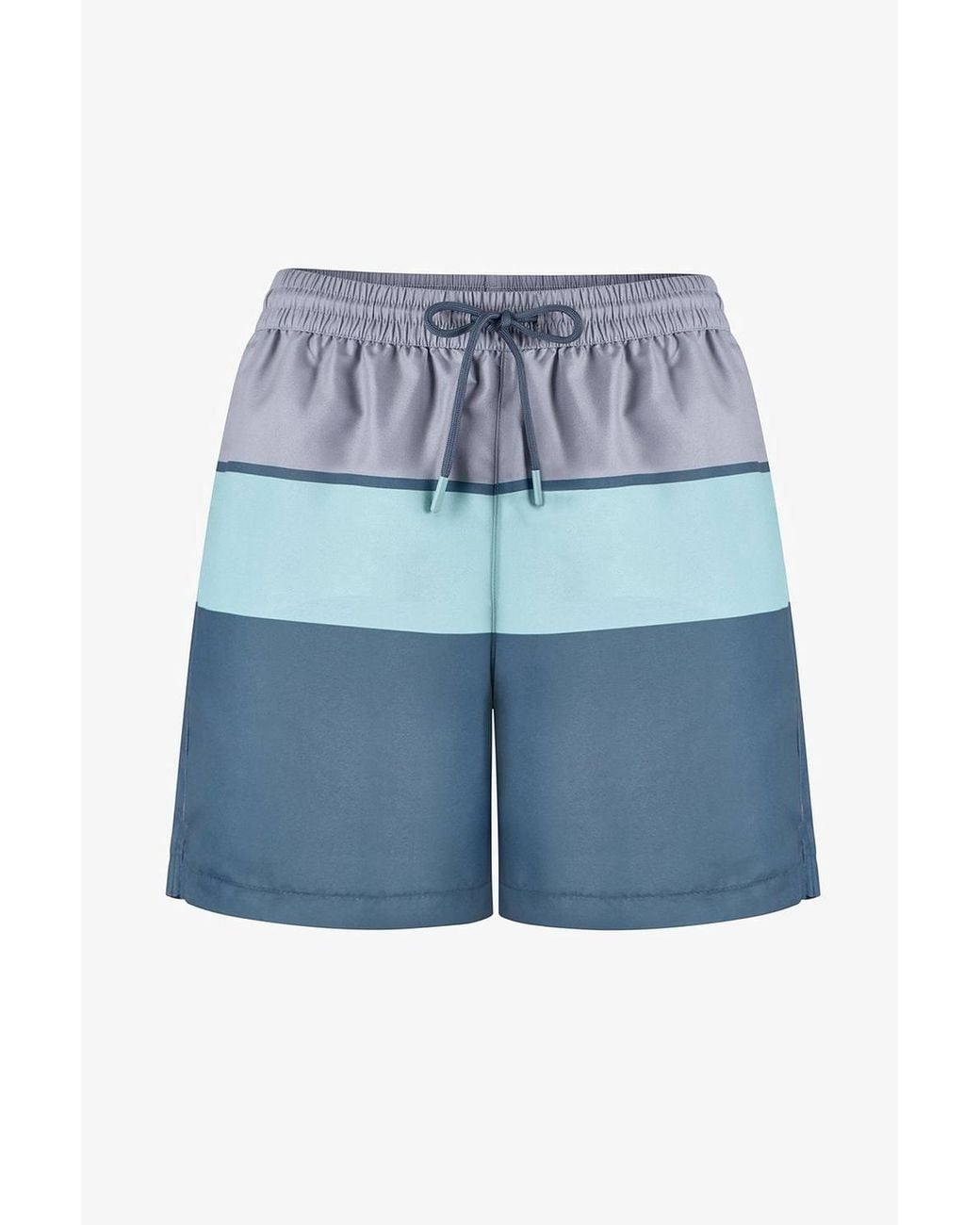 Penti Blue Mindful Colour Block Striped Swim Shorts for men