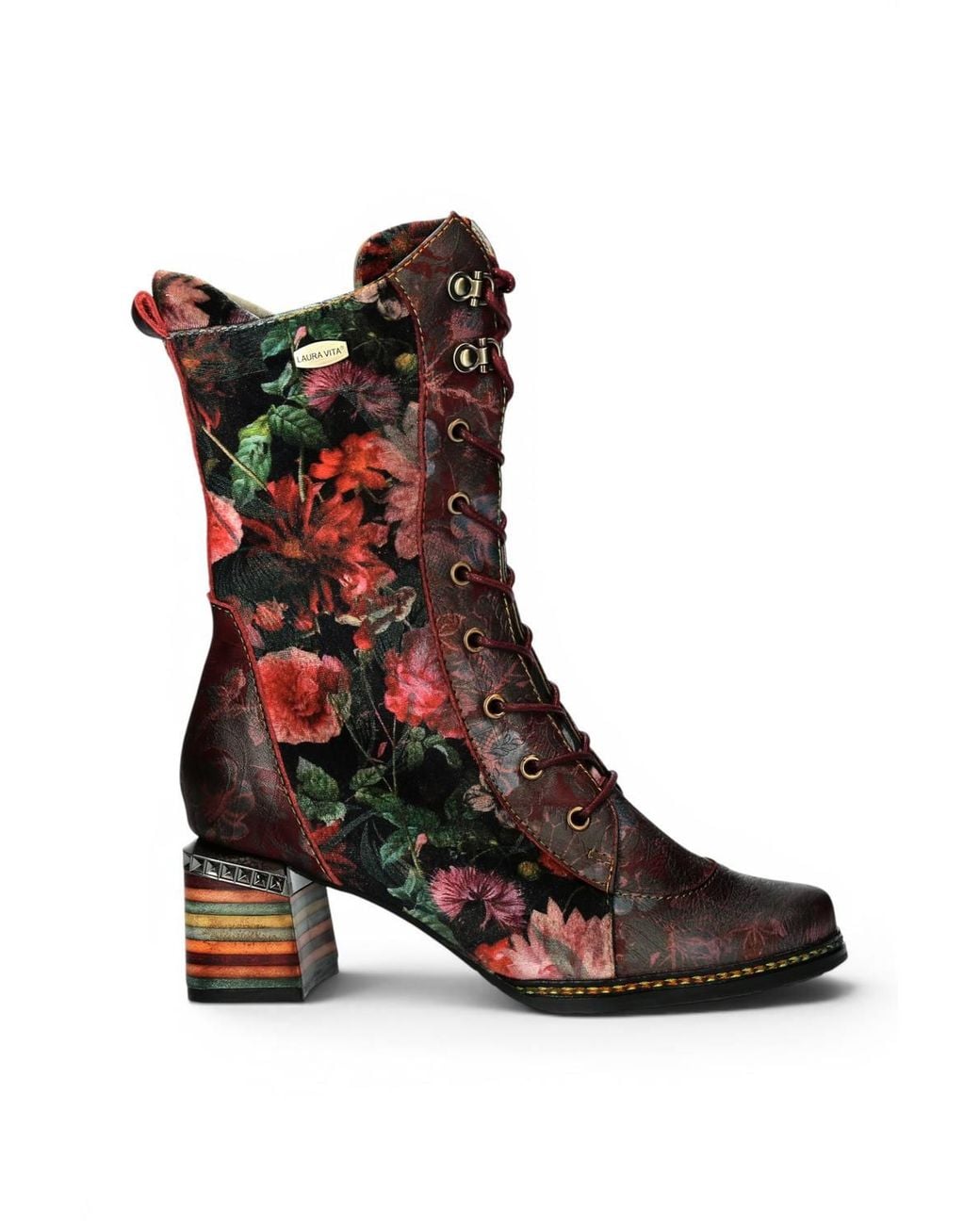 Infinity Leather Brown Gothic Victorian Leather High Lace-Up Boots