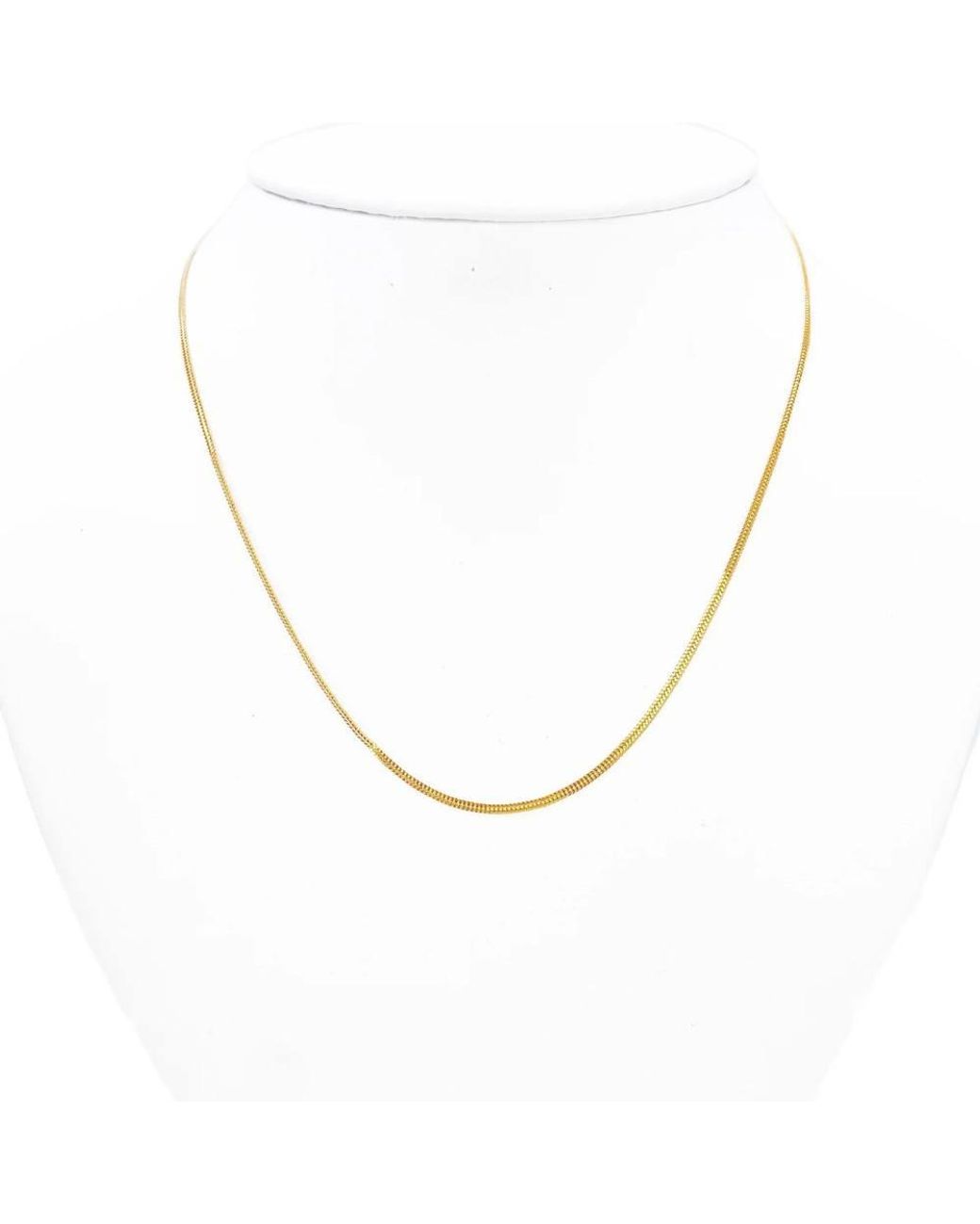Raina Jewels Metallic 22Ct Herringbone Chain Lightweight Flat Necklace 18" 1.3Mm Width