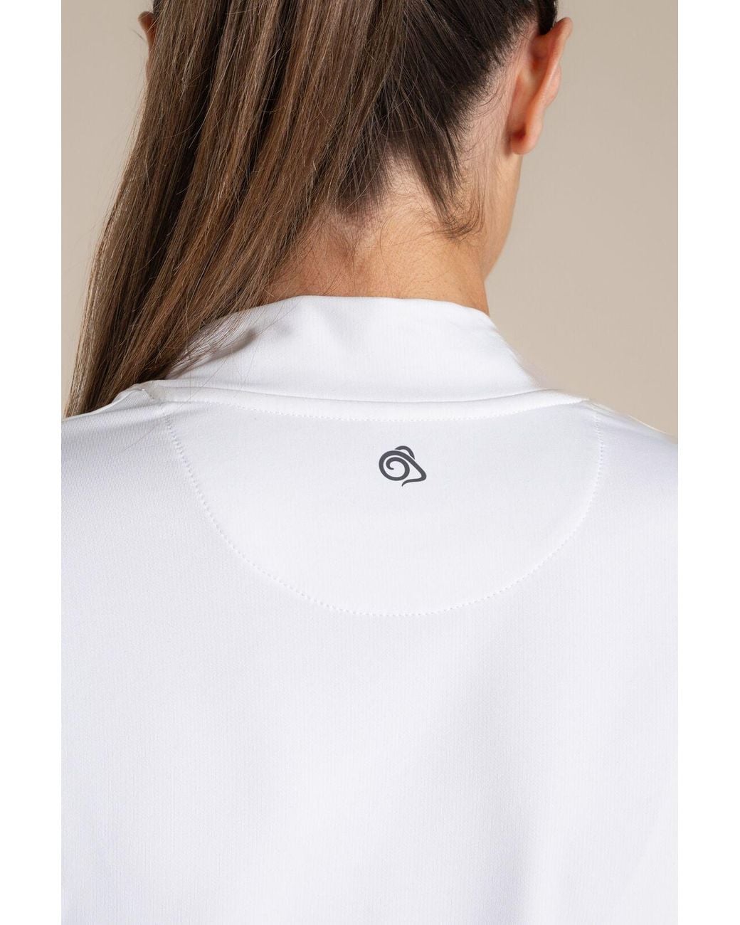 Craghoppers White Nosilife Insect-Repellent Long Sleeved Golf Mock Neck Top