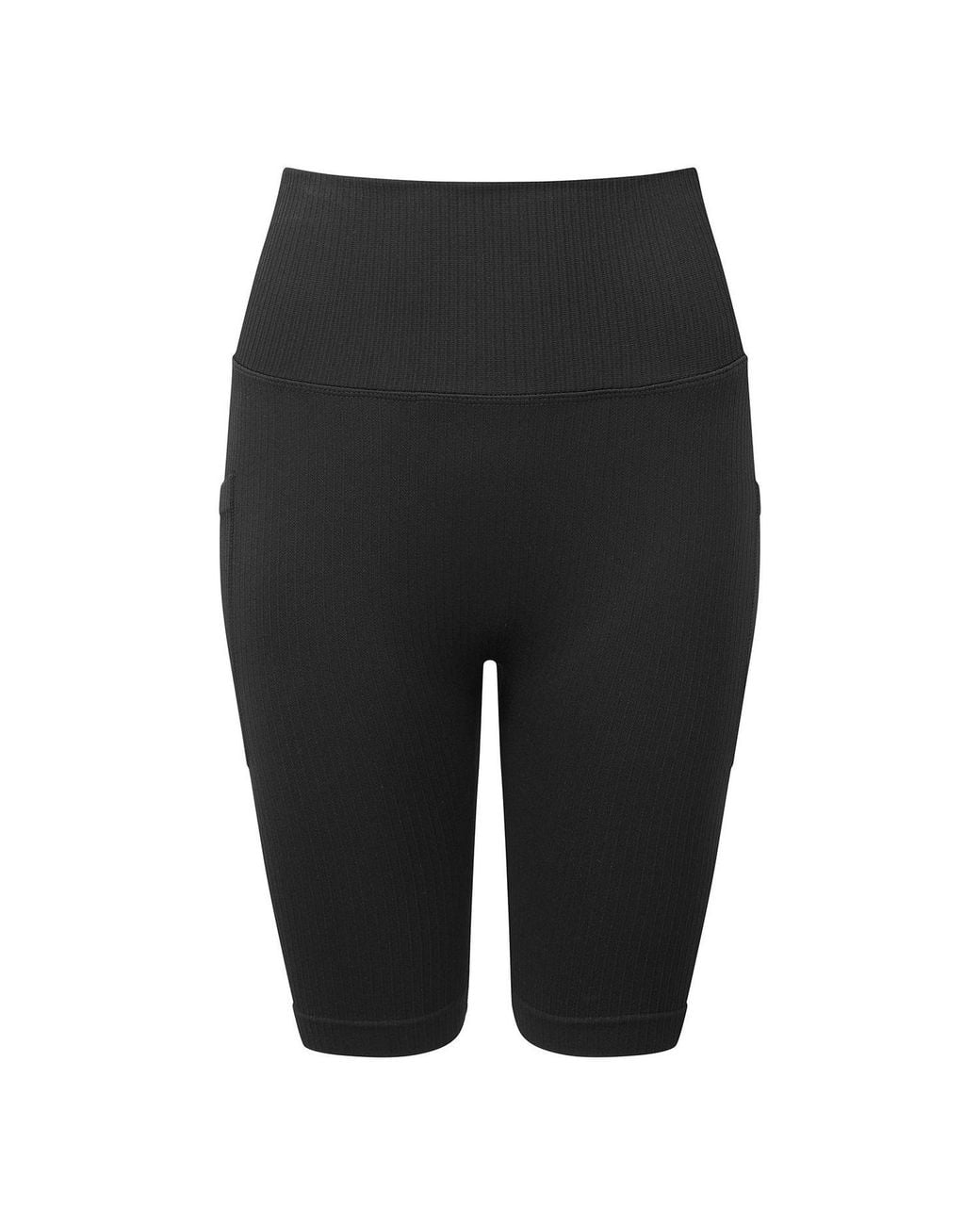 Tridri Black Ribbed Seamless 3D Cycling Shorts