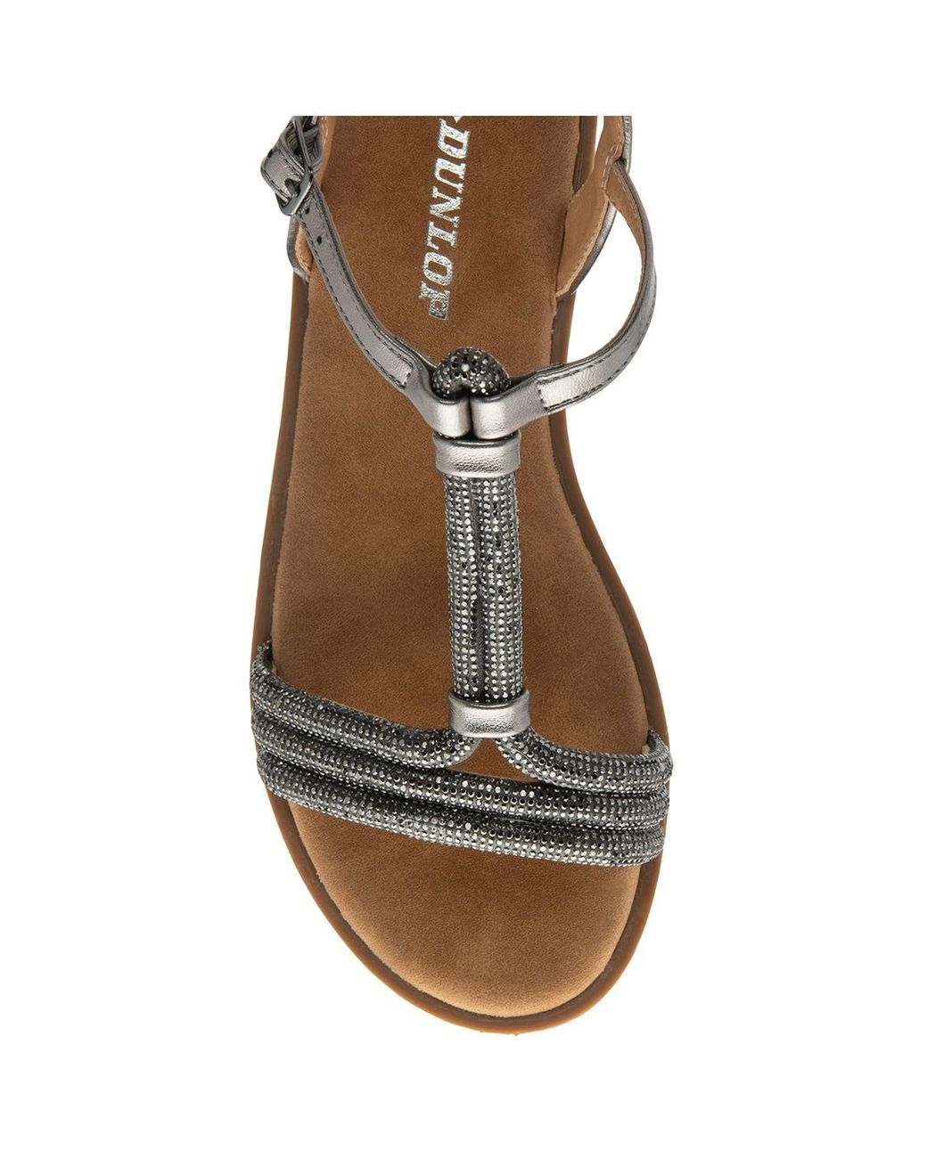 Dunlop Gray 'Ffion' Flat Slingback Sandals
