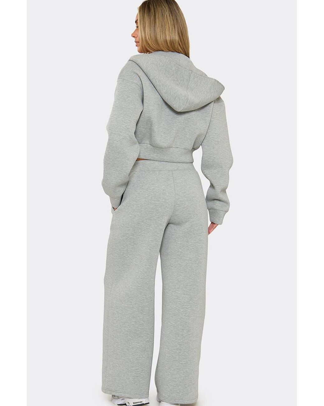 EGO Gray Wide Leg Mid Rise Joggers