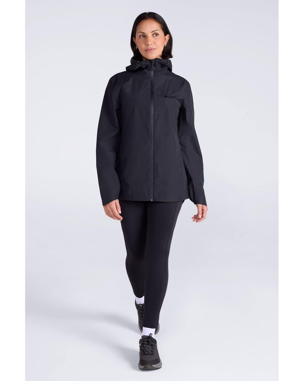 Mountain Warehouse Gray 'Aerovent' 2.5 Layer Waterproof Windproof Packable Hooded Rain Jacket