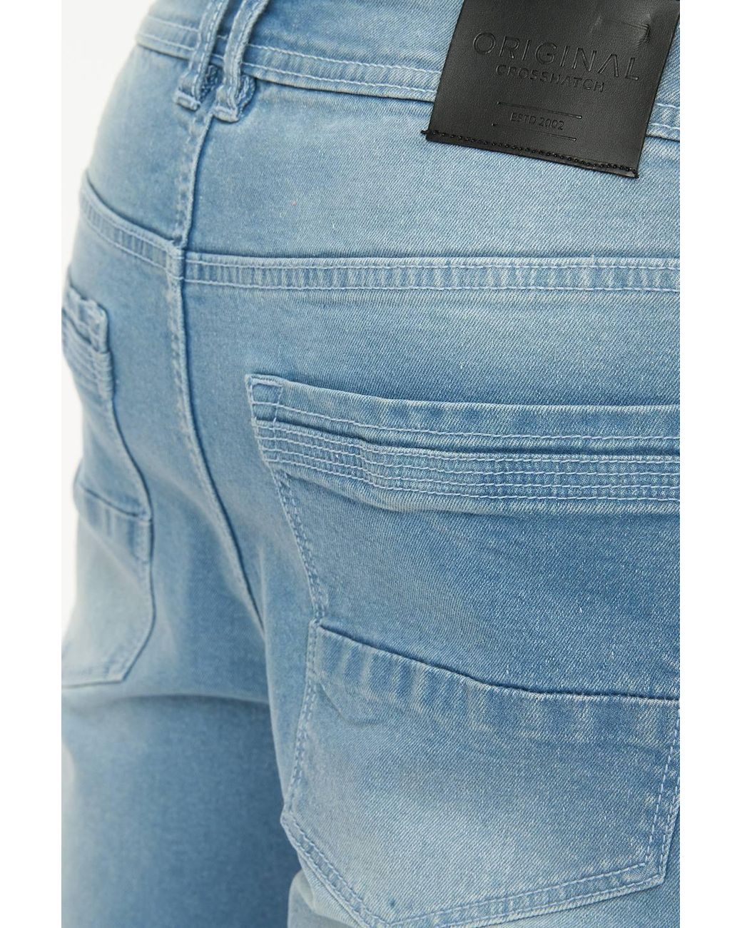 Crosshatch Blue Kamaline Stretch Denim Shorts for men