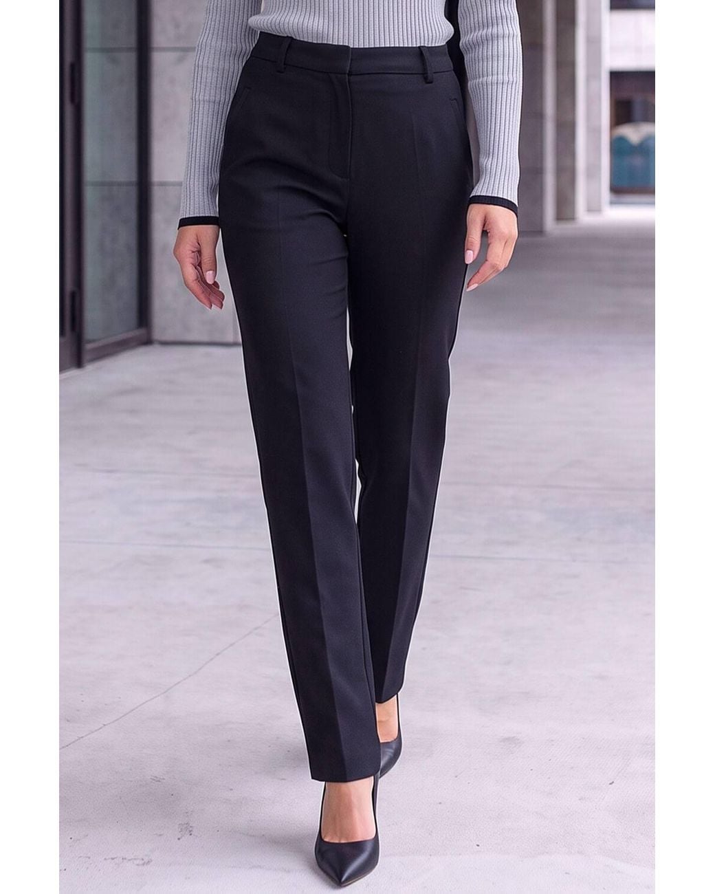 Roman Blue Straight Leg Stretch Trouser