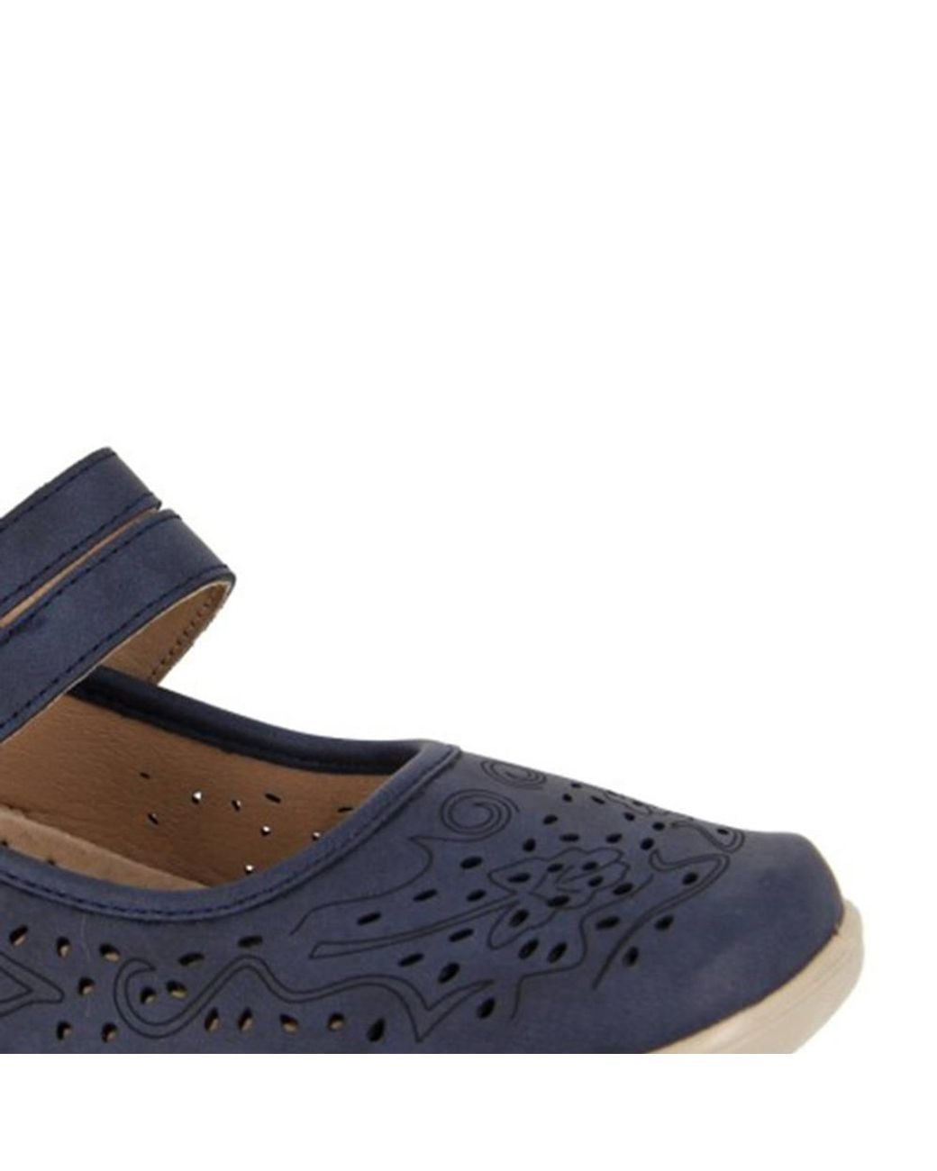Boulevard Blue Leather Mary Janes