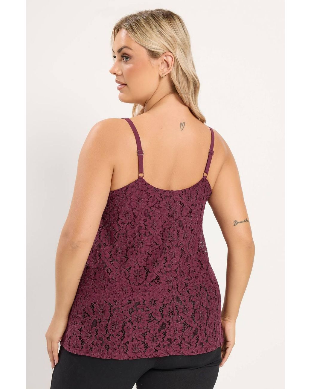 Yours Purple Lace Cami Vest Top