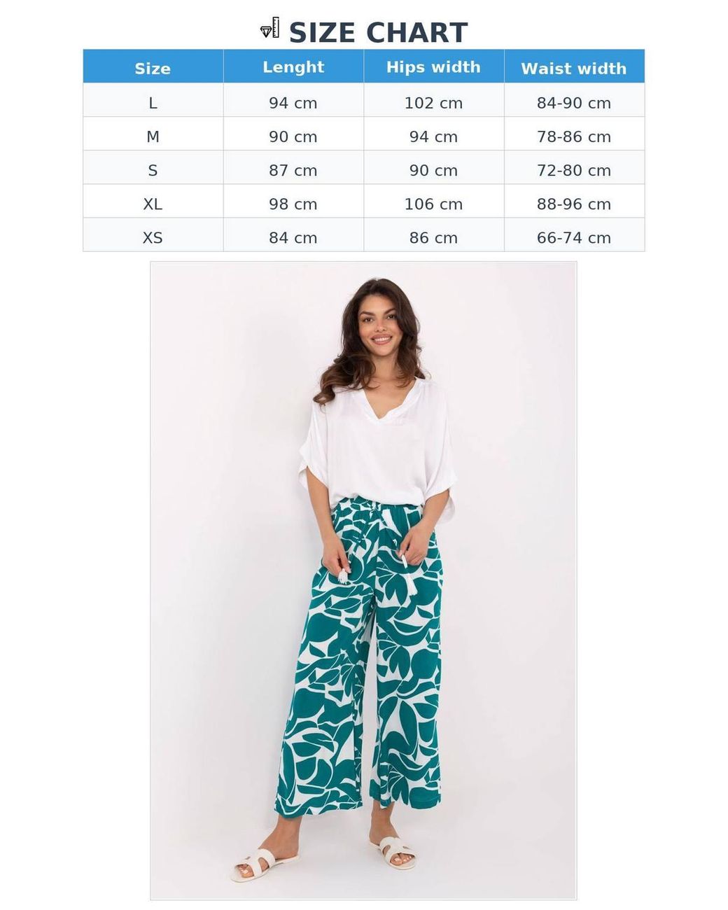 Love Lace Blue Breathable Viscose High Waisted Wide Leg Trousers