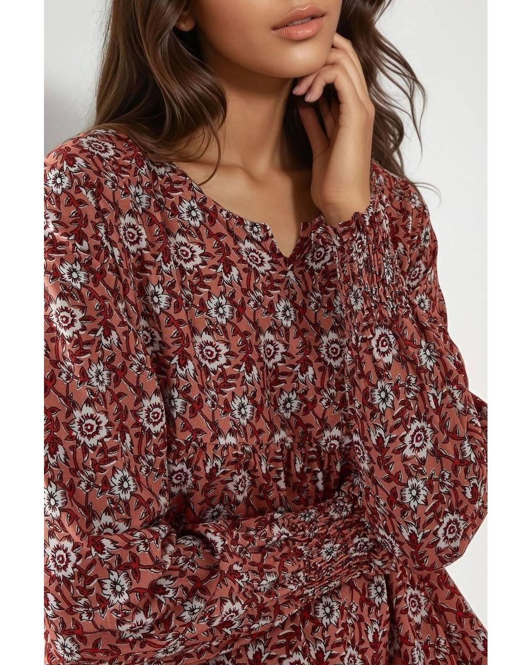 Hiccup Purple Printed Crew Neck Viscose Maxi Dress