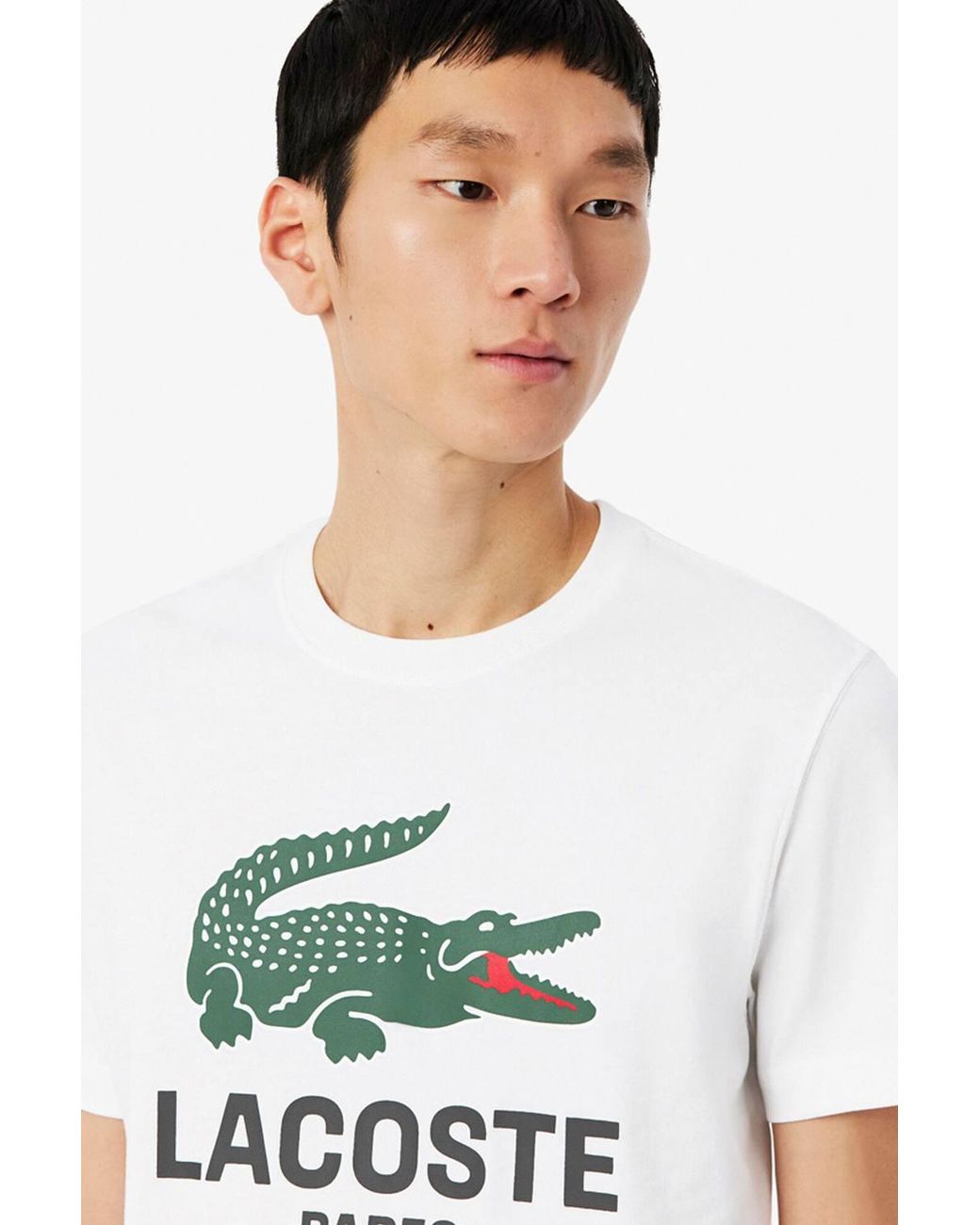 Lacoste White Graphic T-Shirt for men