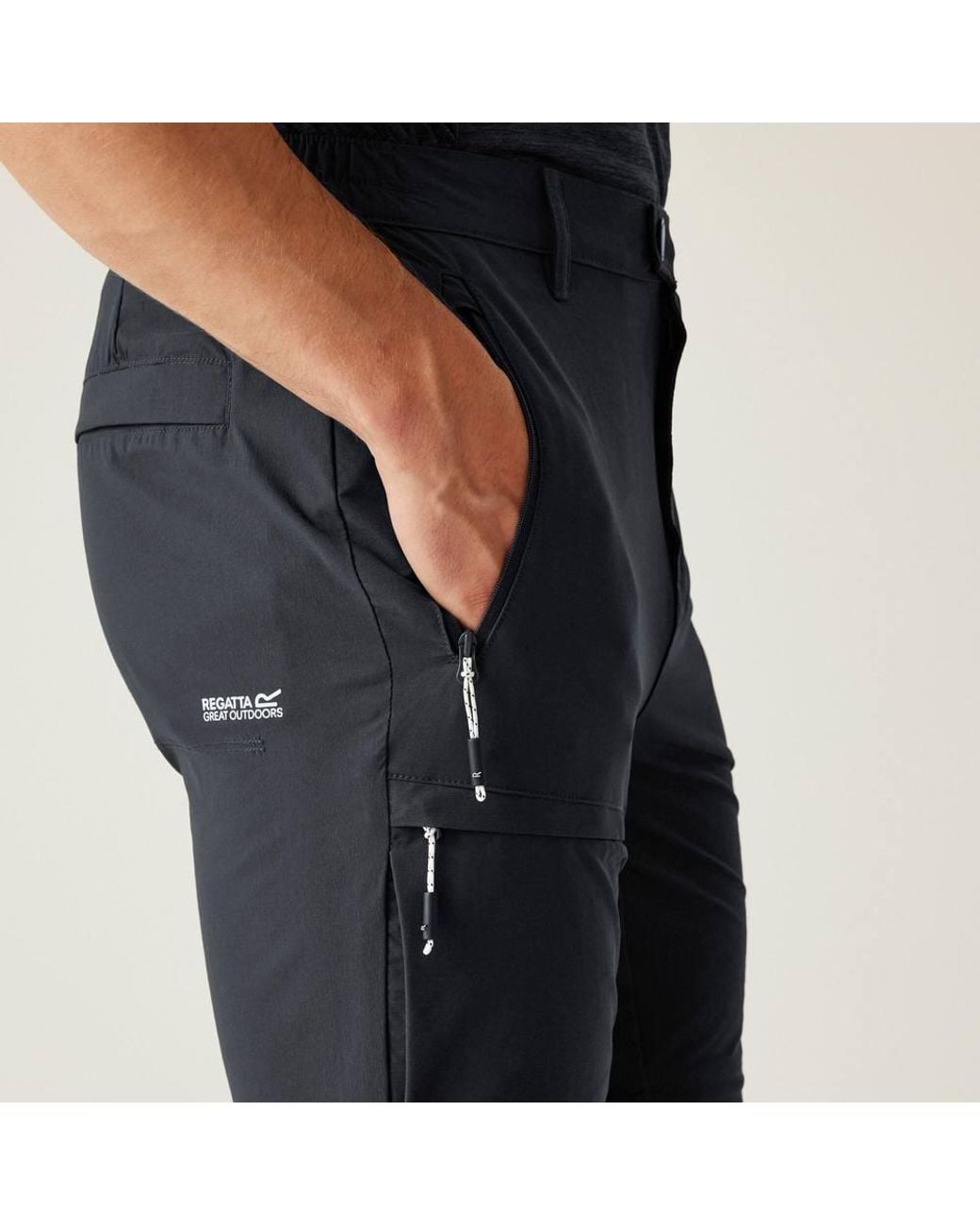 Regatta Black Highton Zip Off-Trousers for men