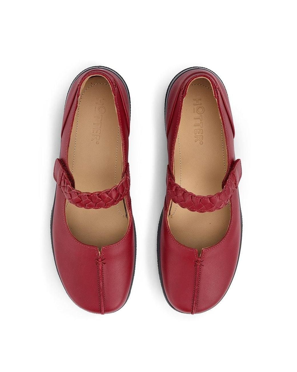 Hotter Red Wide Fit 'Shake Ii' Mary Janes