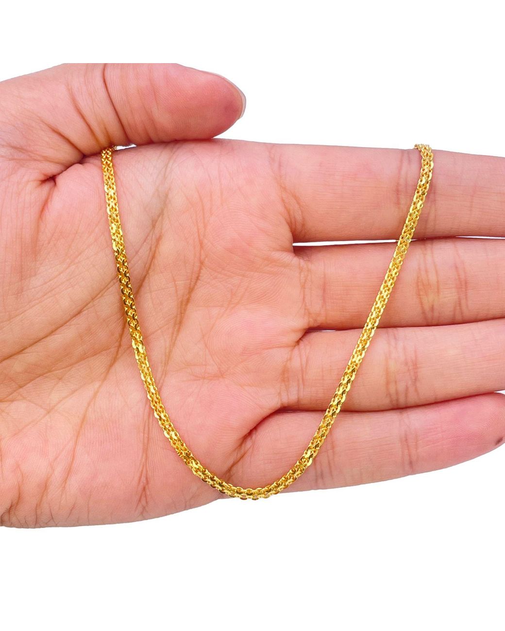 Raina Jewels Metallic 22Ct Flat Chain Necklace 18 Inches 2 Mm Width