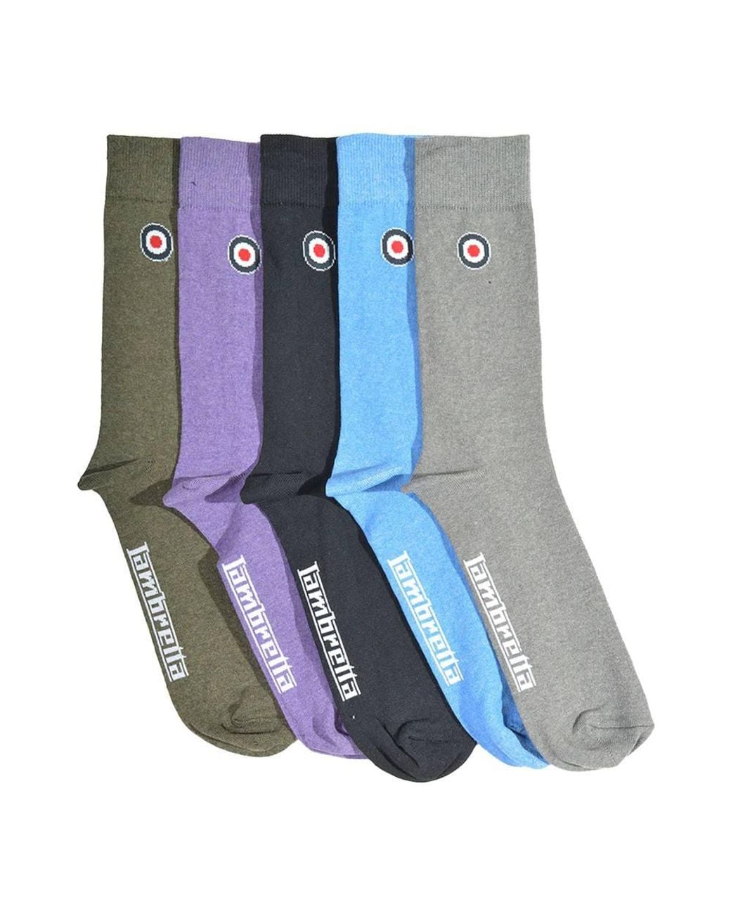 Lambretta Blue Plain Socks (Pack Of 5) for men