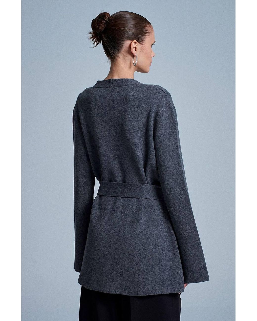 Dilvin Blue Acrylic Wool Blend Cardigan