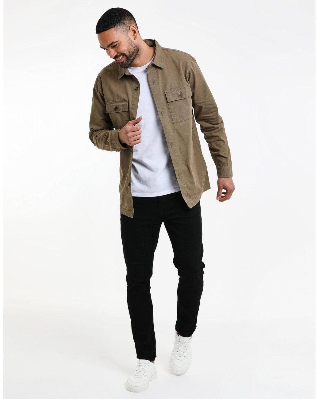 Threadbare Green Lightweight Shacket for men