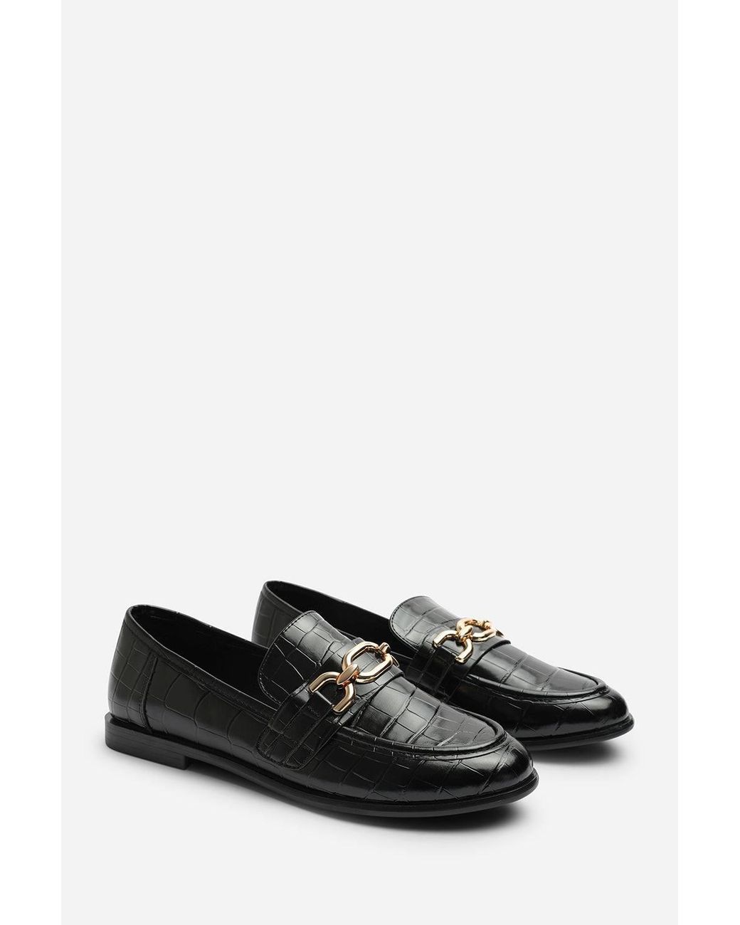Where's That From Blue 'Orelis' Chain Trim Detail Flat Loafer Shoes