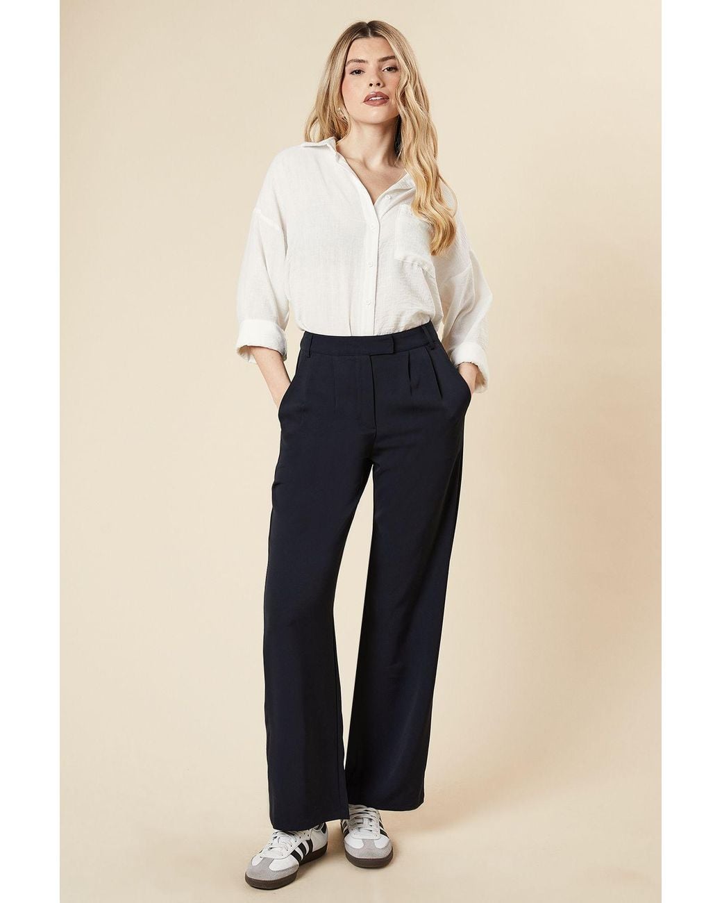 Dorothy Perkins Blue Straight Leg Trouser