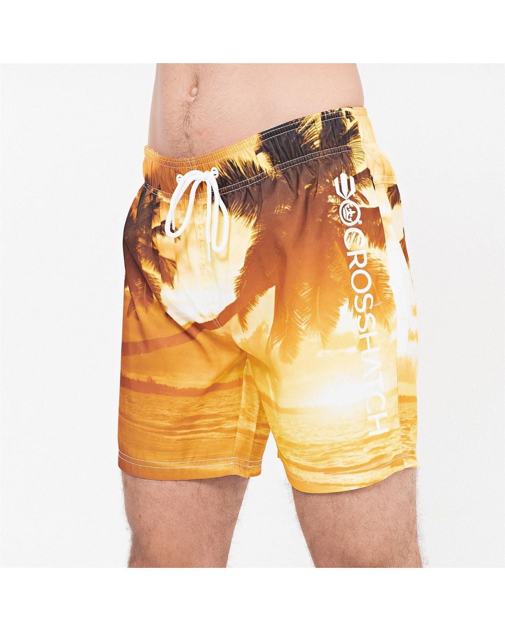 Crosshatch Orange Beach Dream Swim Shorts for men