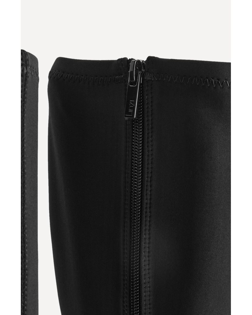 Linzi Black Alexia Lycra Stretch High Leg Boots