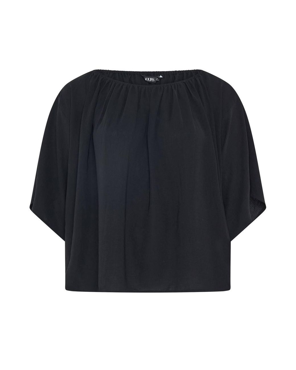 Yours Black Bardot Cape Top