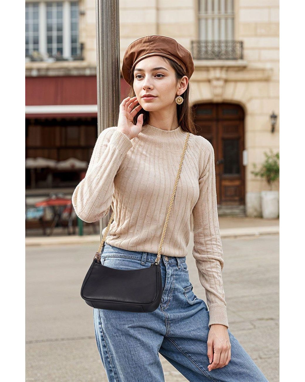 MODISHION Blue Versatile Pu Leather Shoulder Bag With 2 Removable Straps