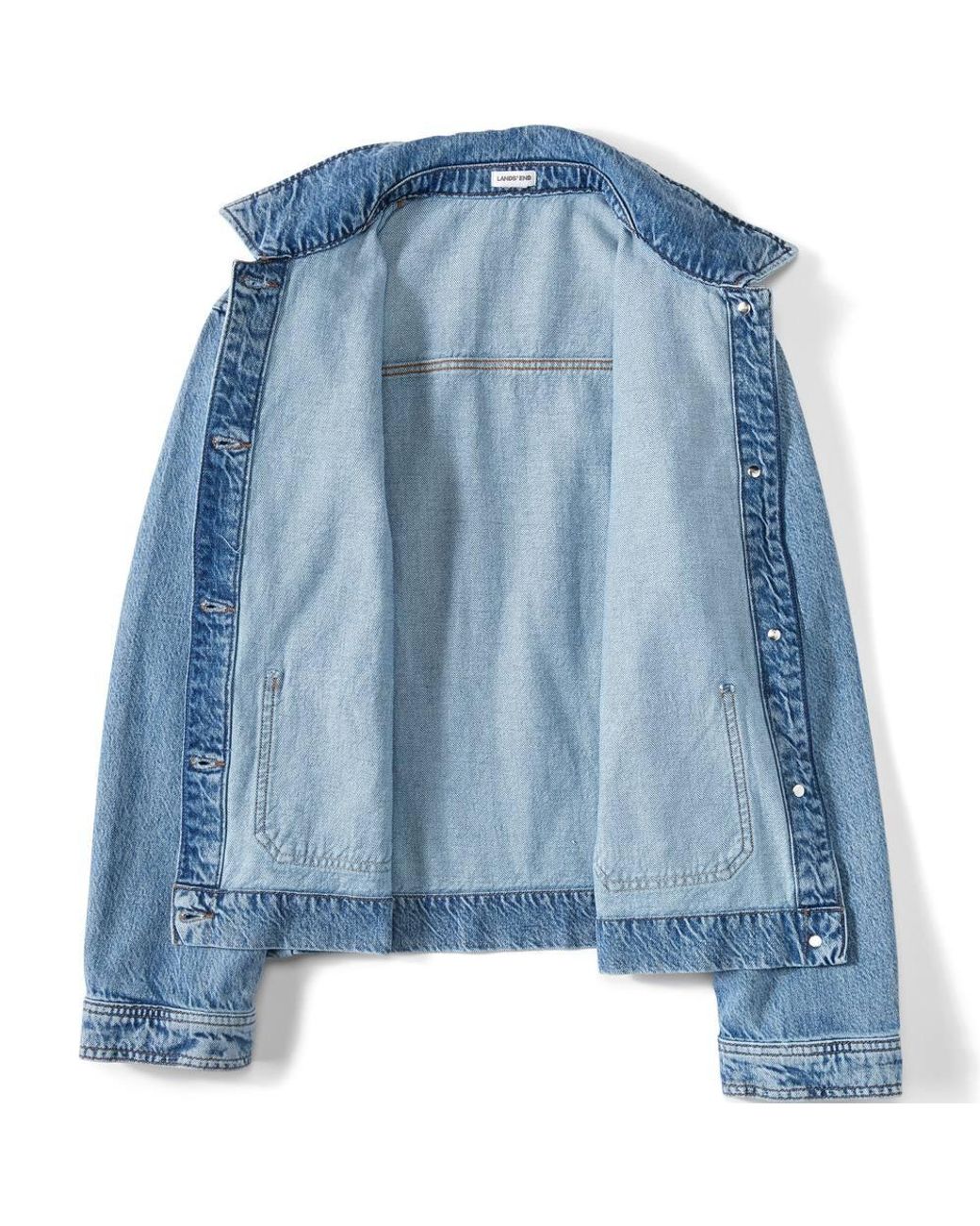 Lands' End Blue Linen Blend Jeans Jacket