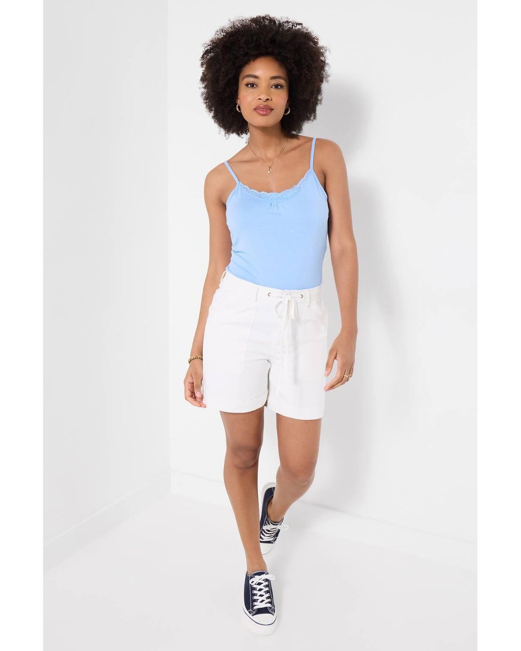 Joe Browns Blue Lace Trim Jersey Cami With Adjustable Straps