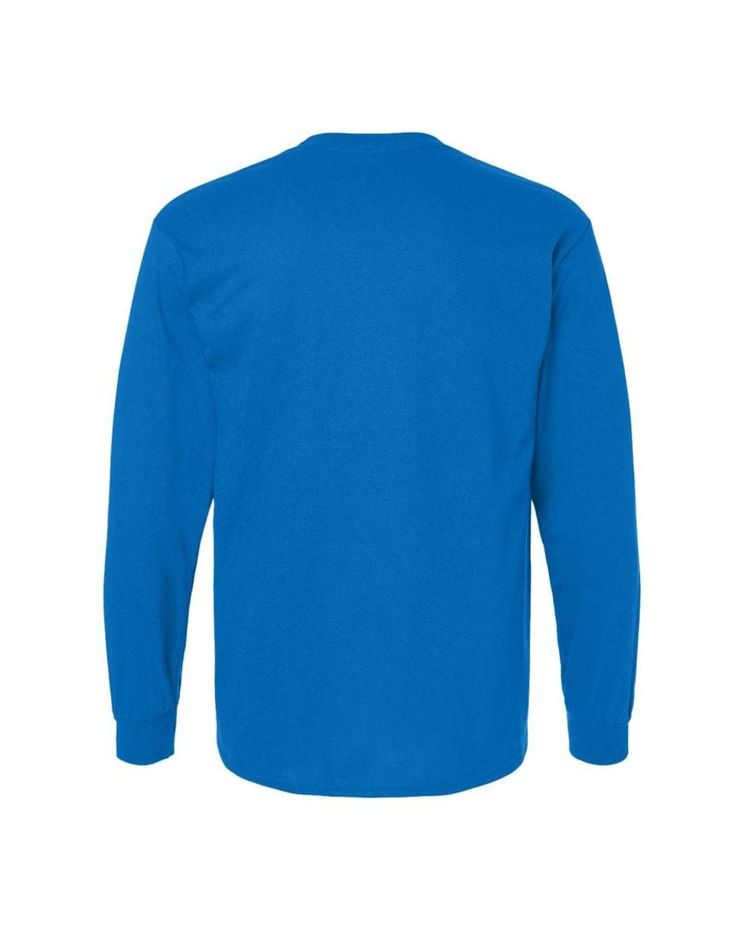 Gildan Blue Plain Crew Neck Ultra Cotton Long Sleeve T-Shirt for men