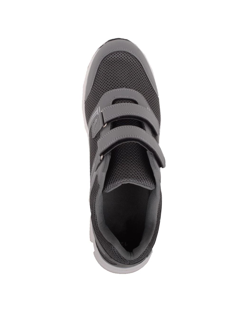 Absolute Footwear Gray Lightweight Wide Fitting Trainers, Double Touch & Close Fastening for men